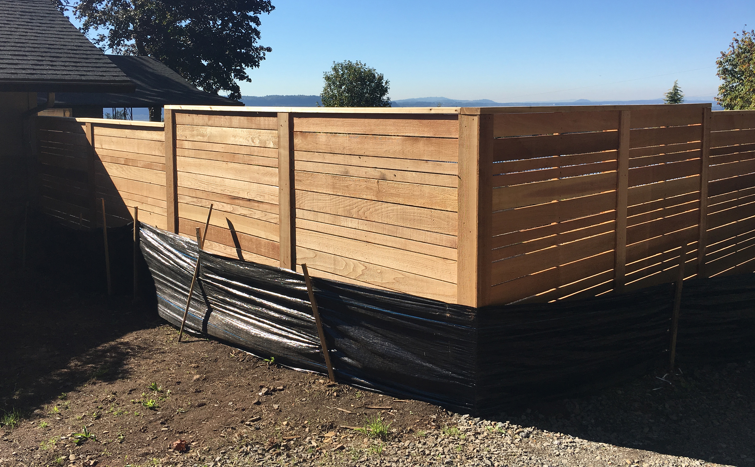 The Best Fence Company Cedar Fence with Top Rail