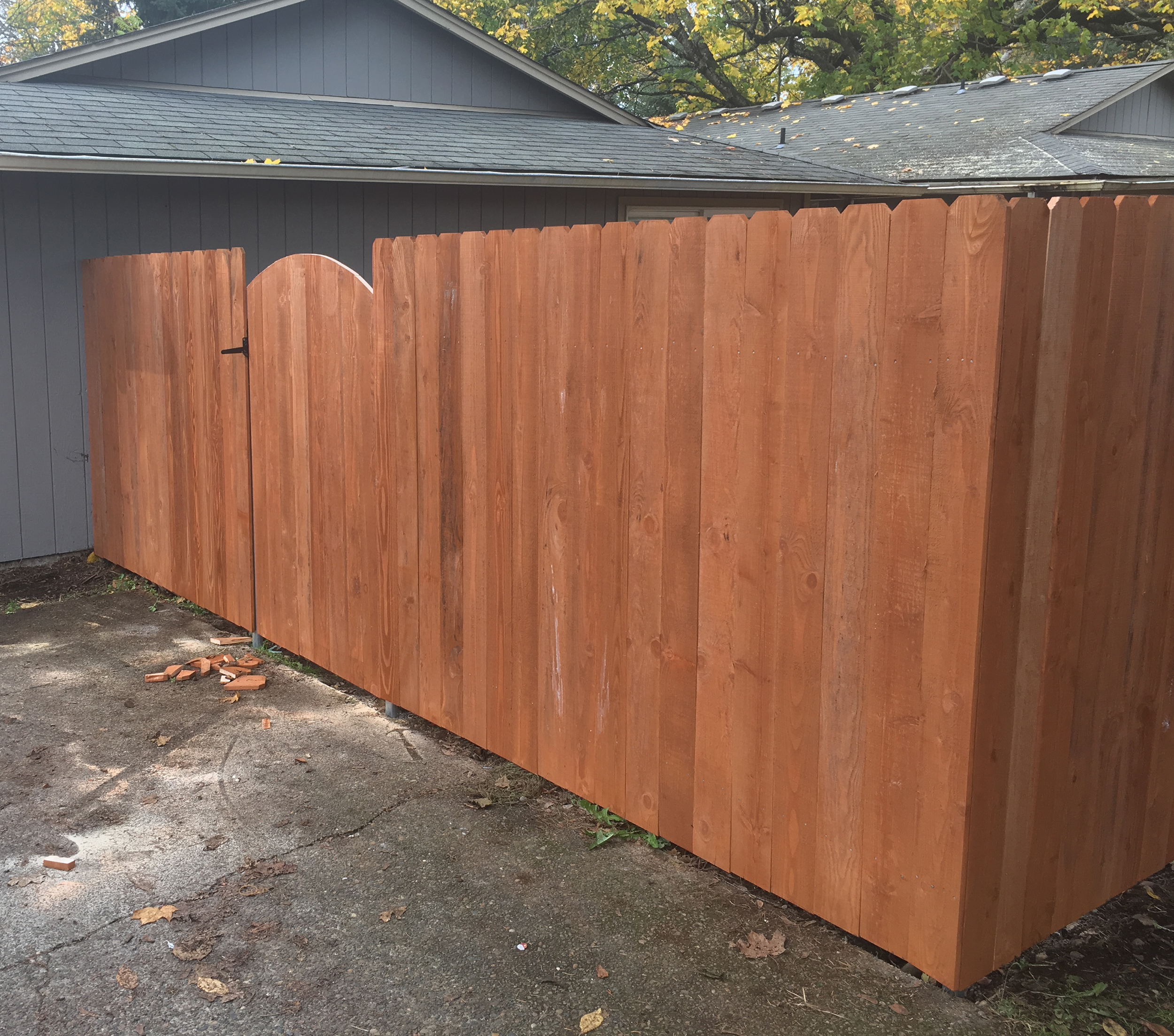 The Best Fence Company Wood Fence with Wood Gate